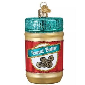 Old World Christmas Jar Of Peanut Butter Glass Ornament New in Box Sealed